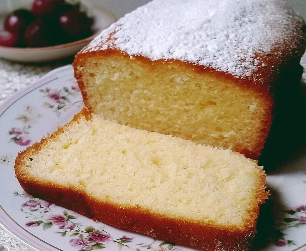 Plumcake Soffice Alla Panna decorato con panna fresca e frutta