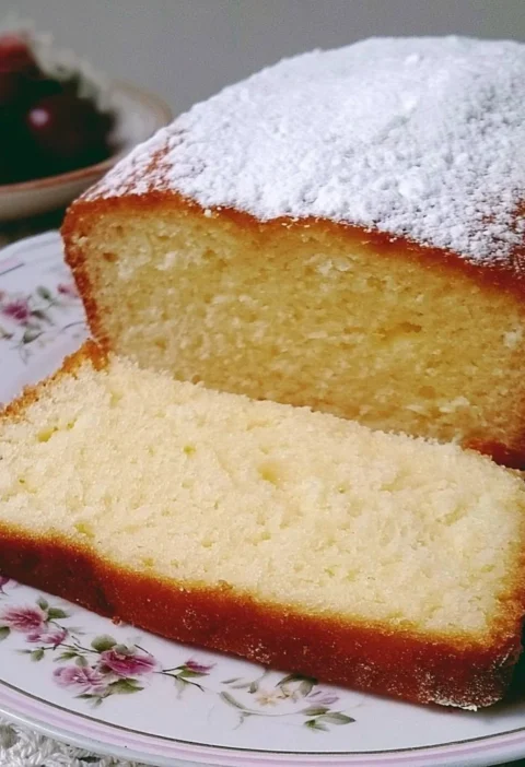 Plumcake Soffice Alla Panna decorato con panna fresca e frutta