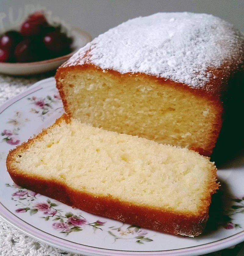 Plumcake Soffice Alla Panna decorato con panna fresca e frutta