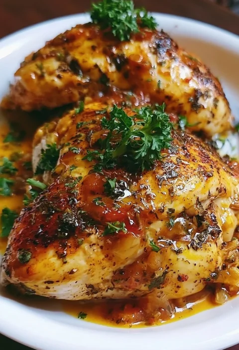Pollo al forno con salsa saporita e colorata