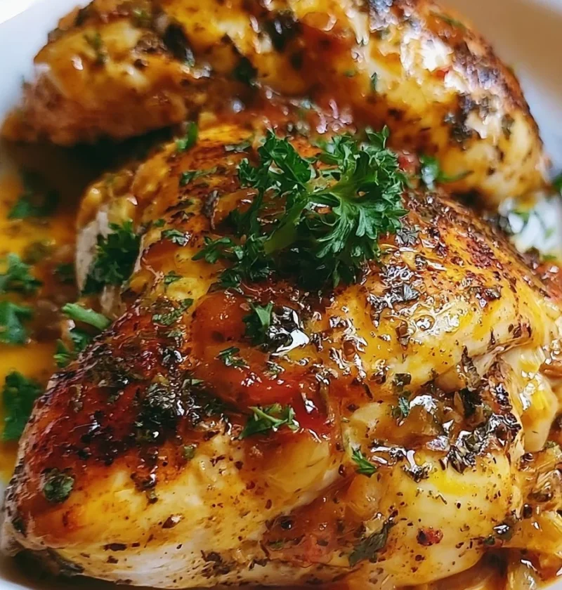 Pollo al forno con salsa saporita e colorata