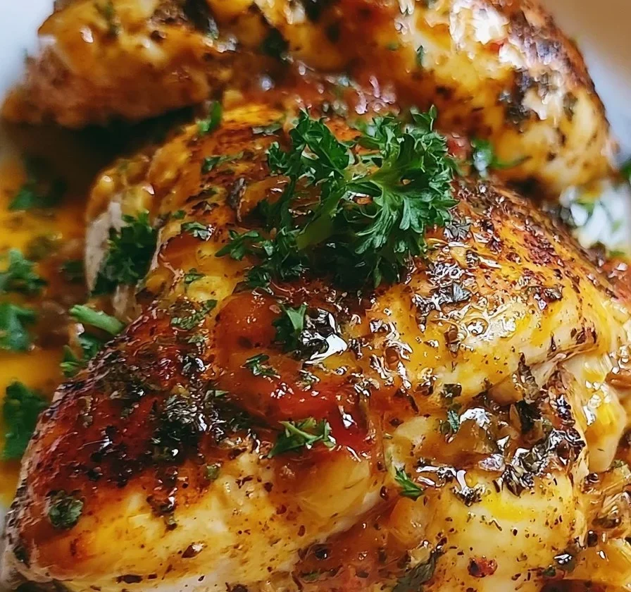 Pollo al forno con salsa saporita e colorata