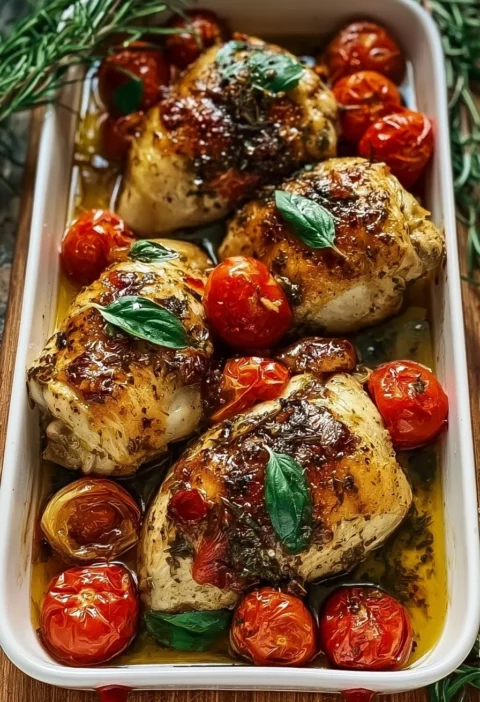 Pollo alla Toscana al Forno servito con contorni appetitosi