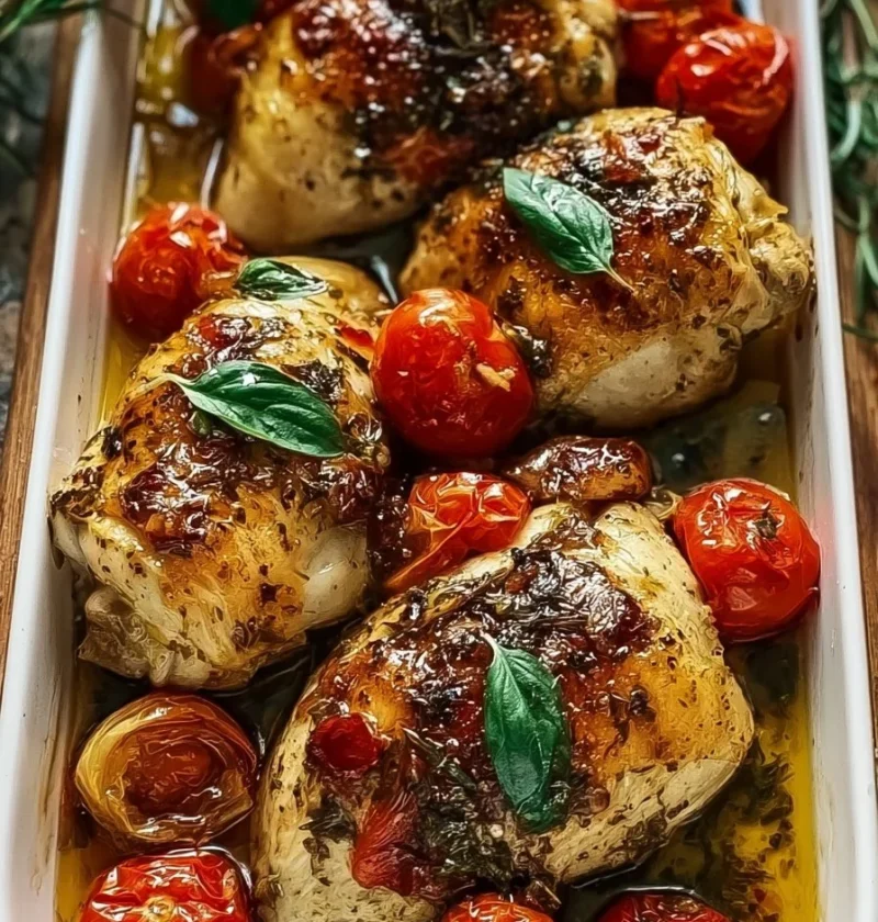 Pollo alla Toscana al Forno servito con contorni appetitosi