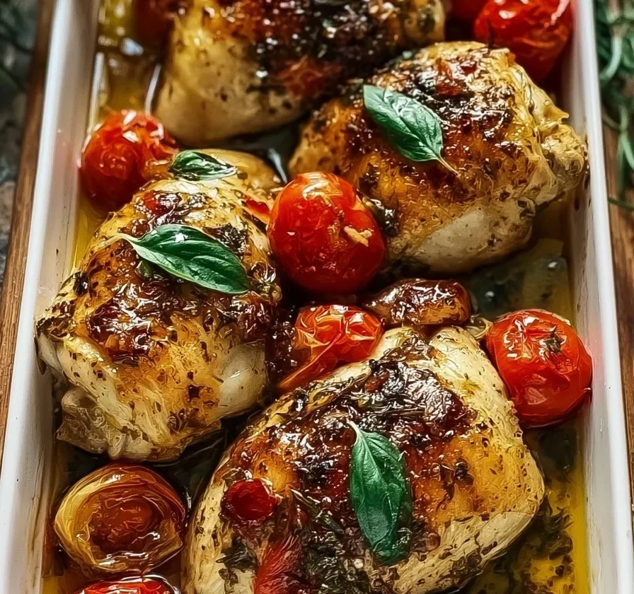 Pollo alla Toscana al Forno servito con contorni appetitosi