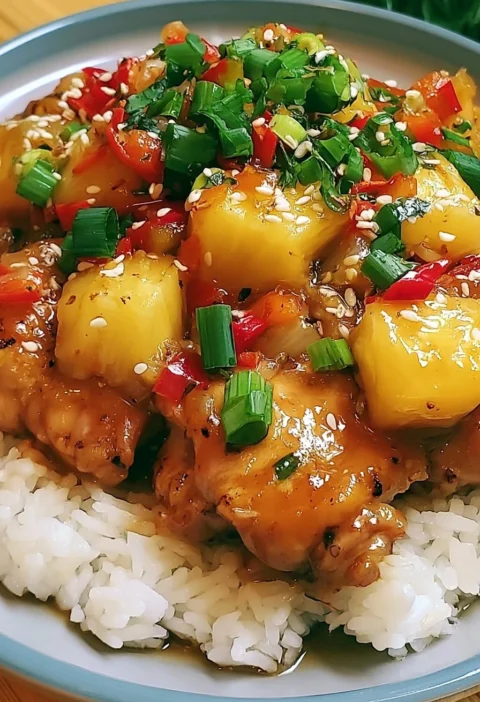 Pollo all'ananas cucinato in pentola a cottura lenta