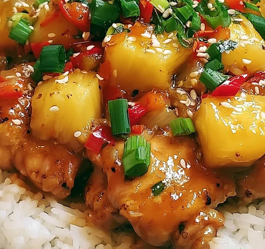 Pollo all'ananas cucinato in pentola a cottura lenta