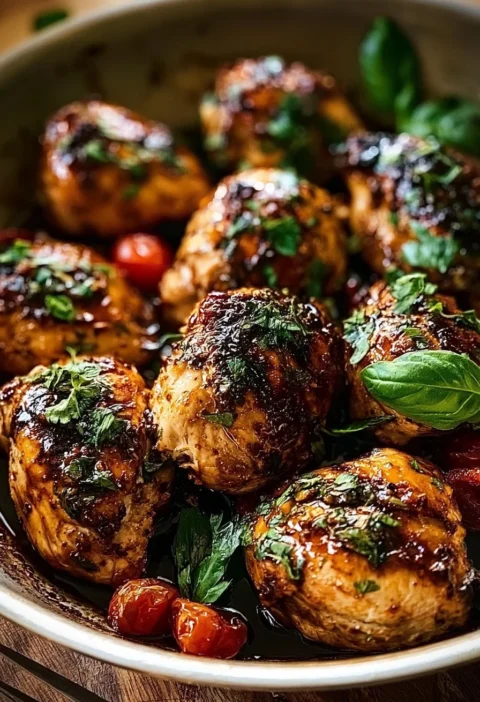Pollo Balsamico cucinato in padella con salsa balsamica