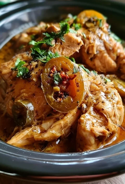 Pollo Mississippi cucinato in pentola a pressione con spezie e verdure