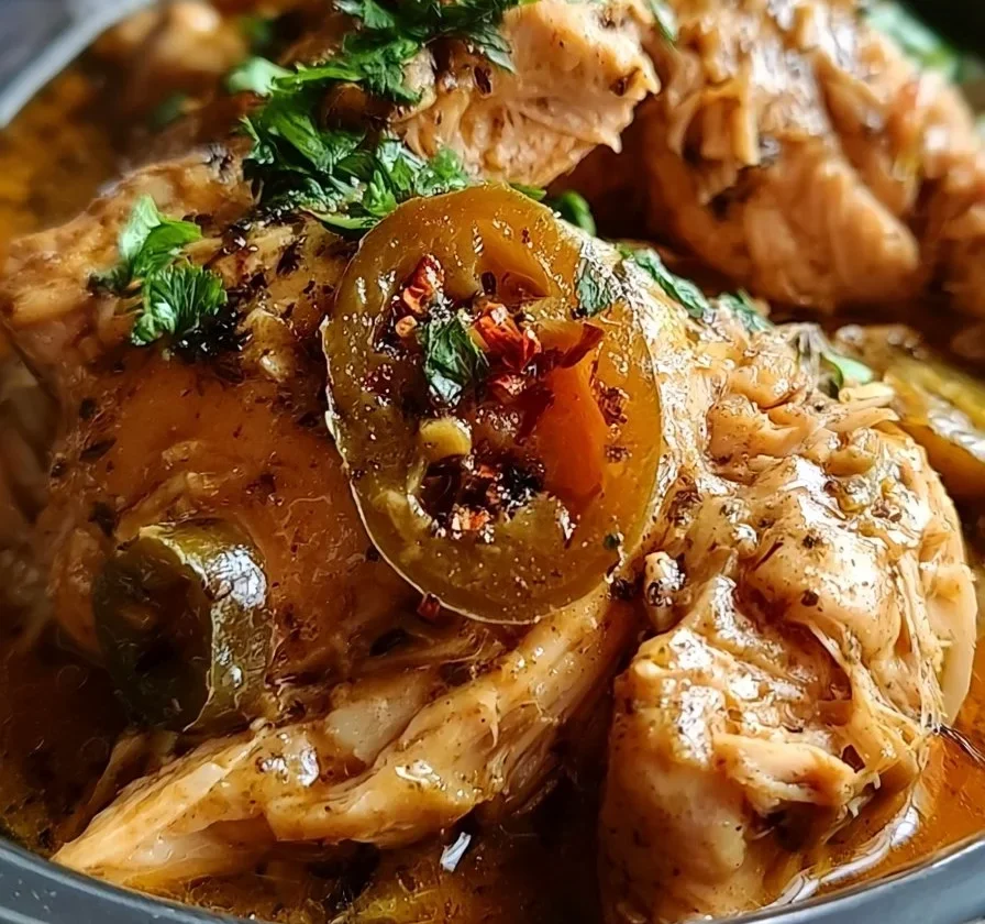 Pollo Mississippi cucinato in pentola a pressione con spezie e verdure