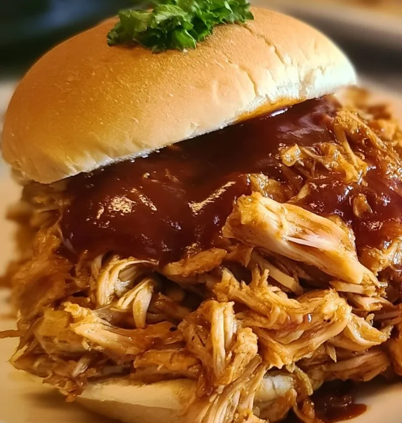 Pollo sfilacciato al BBQ cucinato nella pentola Crockpot