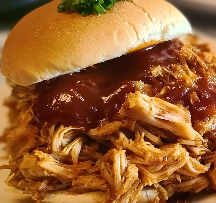 Pollo sfilacciato al BBQ cucinato nella pentola Crockpot