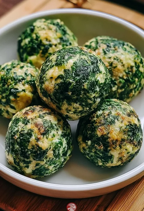 Polpette di spinaci e ricotta servite su un piatto