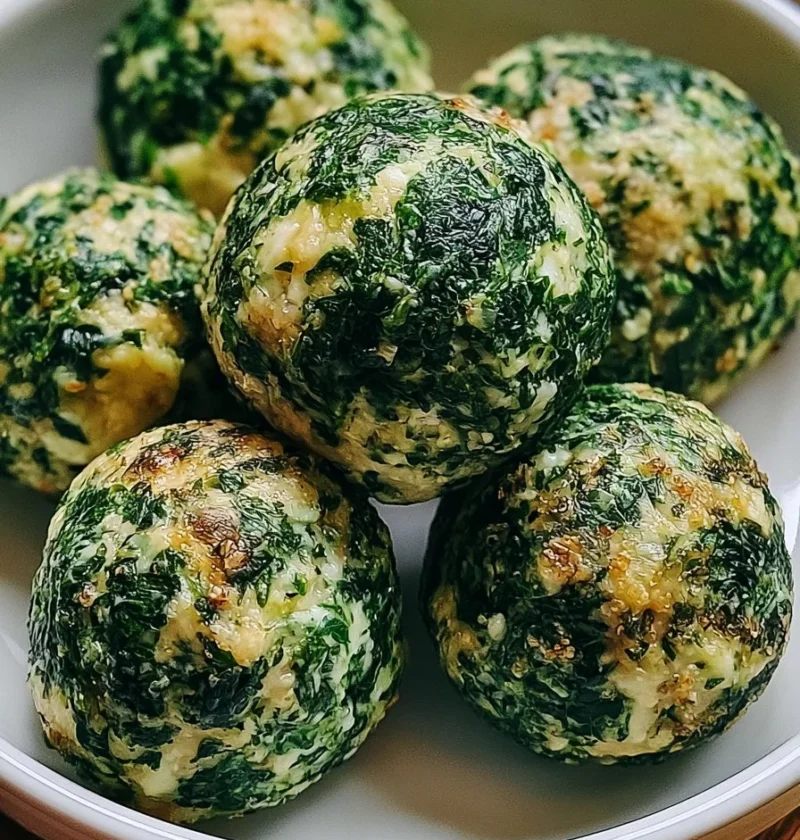 Polpette di spinaci e ricotta servite su un piatto