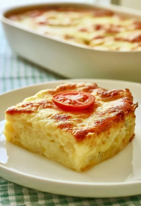 Riso al forno con zucchine, pancetta e scamorza perfettamente gratinato