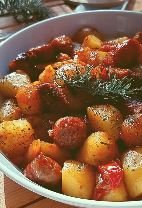Salsiccia e patate in padella: piatto gustoso e facile da preparare.