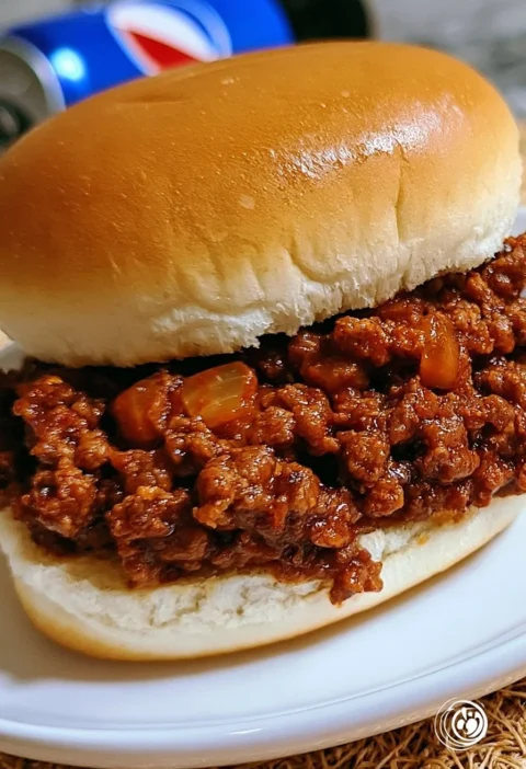 Sloppy Joes al Dr. Pepper serviti su un piatto.
