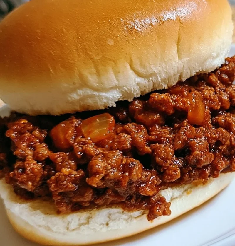 Sloppy Joes al Dr. Pepper serviti su un piatto.