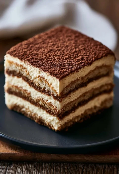 Tiramisù tradizionale italiano con caffè e mascarpone