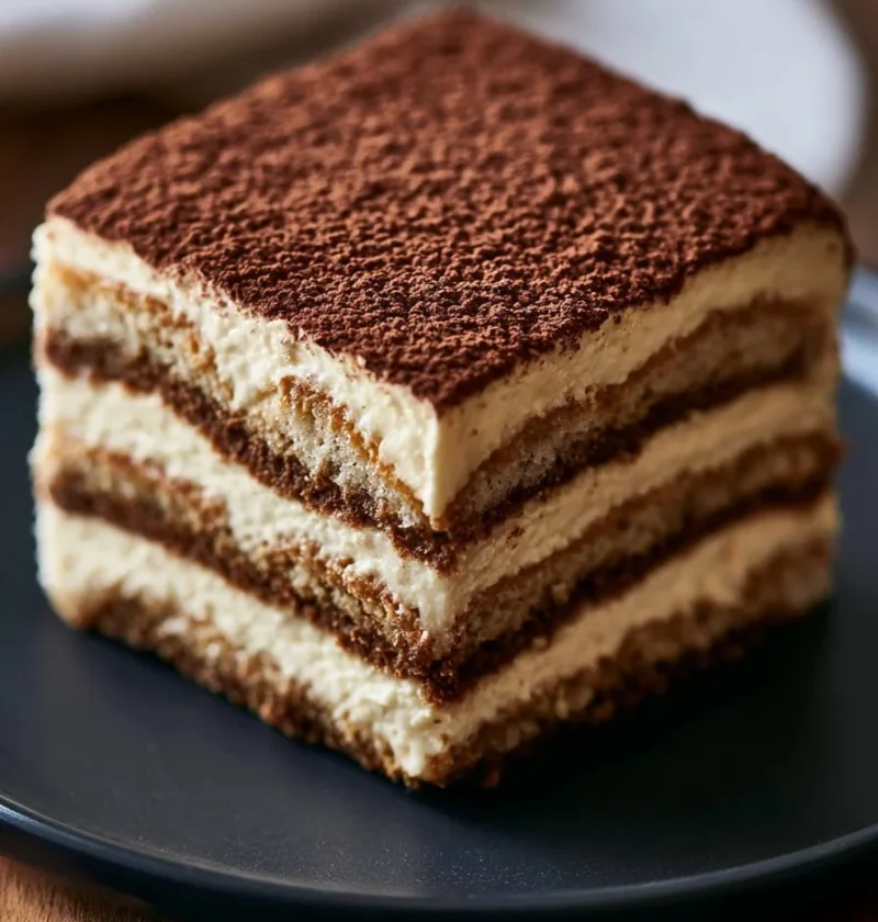 Tiramisù tradizionale italiano con caffè e mascarpone