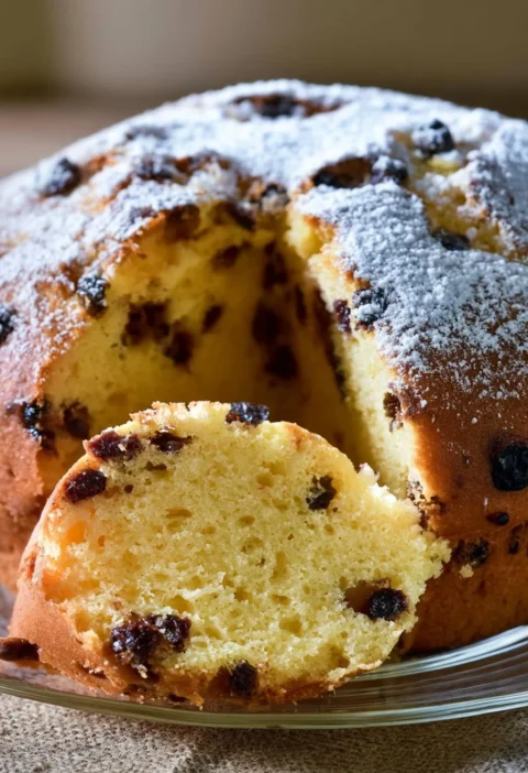 Torta alla panna con banane e gocce di cioccolato pronta da servire