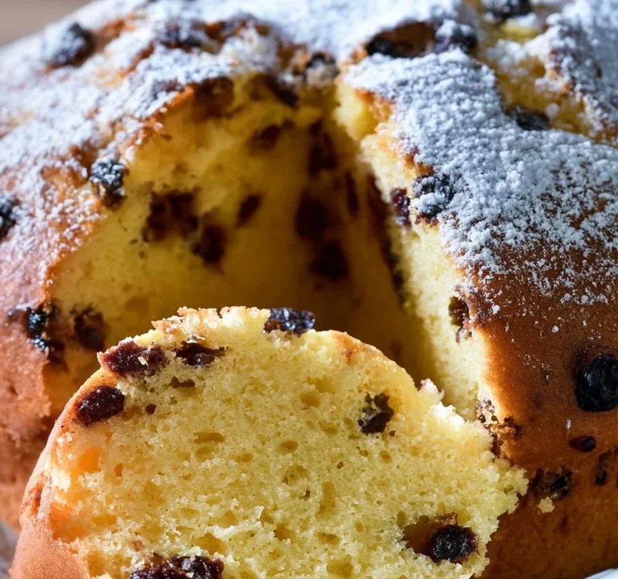 Torta alla panna con banane e gocce di cioccolato pronta da servire