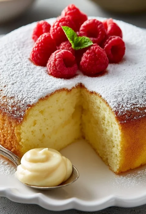 Deliziosa torta allo yogurt decorata con frutta fresca e panna