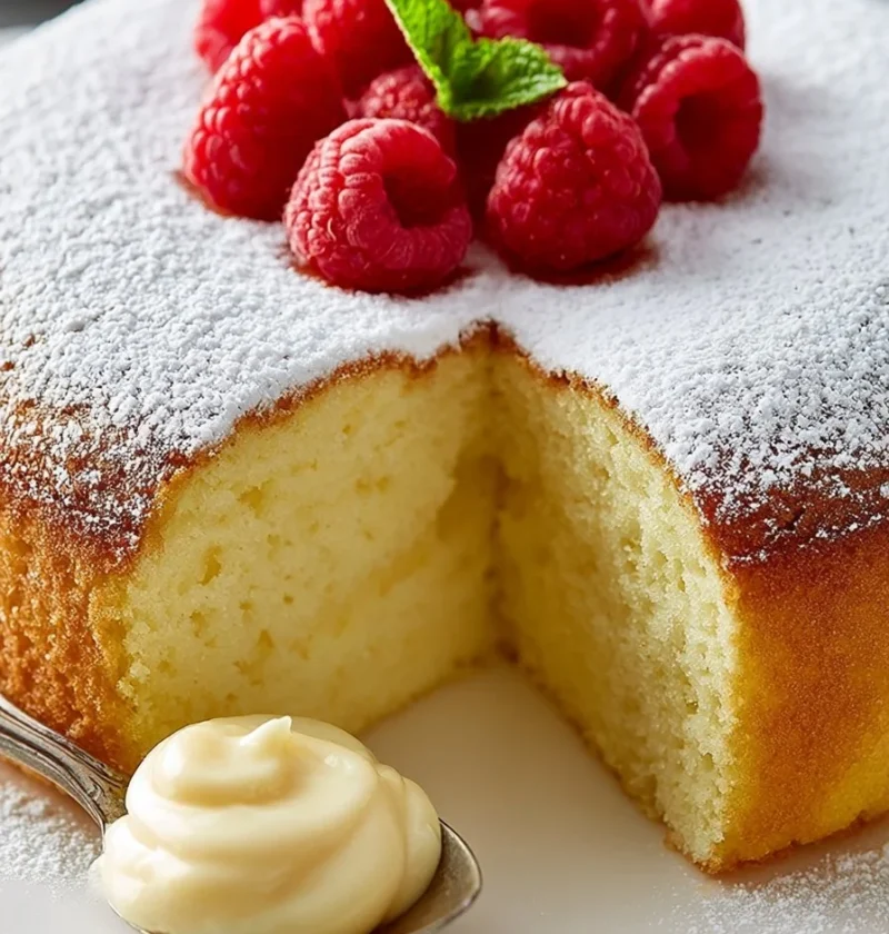 Deliziosa torta allo yogurt decorata con frutta fresca e panna