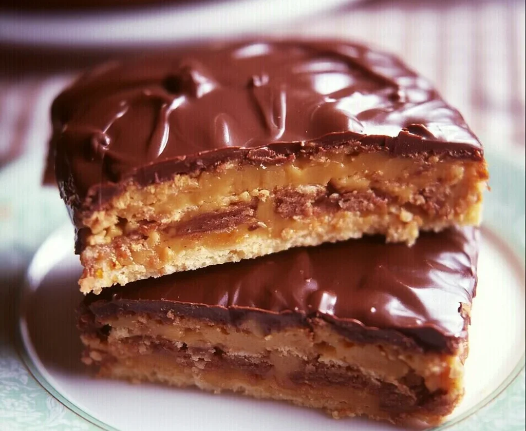 Una fetta di Torta Daim con cioccolato e caramello