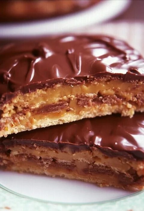 Una fetta di Torta Daim con cioccolato e caramello