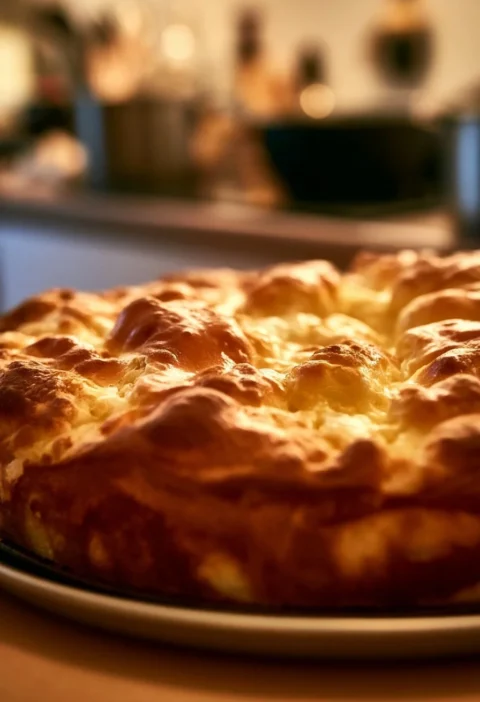 Fetta di Torta di Mele e Mascarpone su un piatto bianco