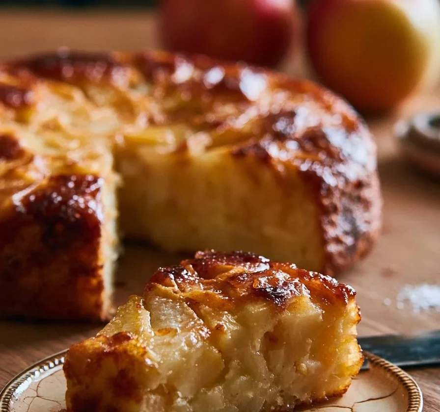 Torta di mele senza zucchero fresca e sana servita su un piatto