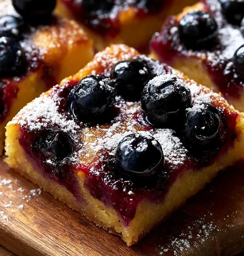 Fetta di Torta di Ricotta e Mirtilli su un piatto