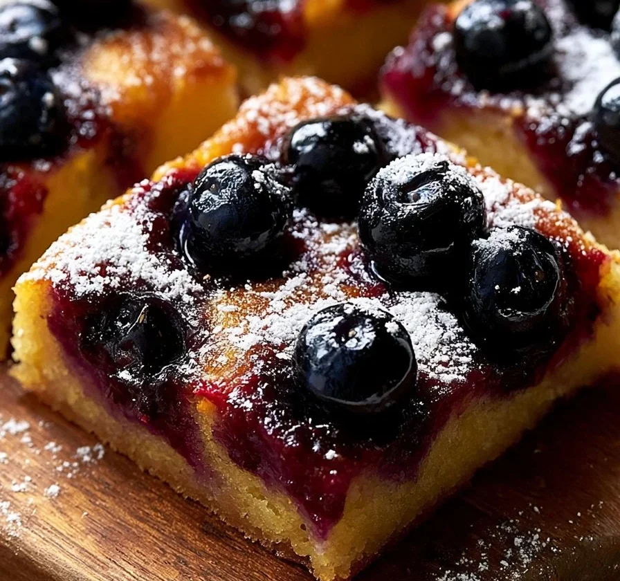 Fetta di Torta di Ricotta e Mirtilli su un piatto