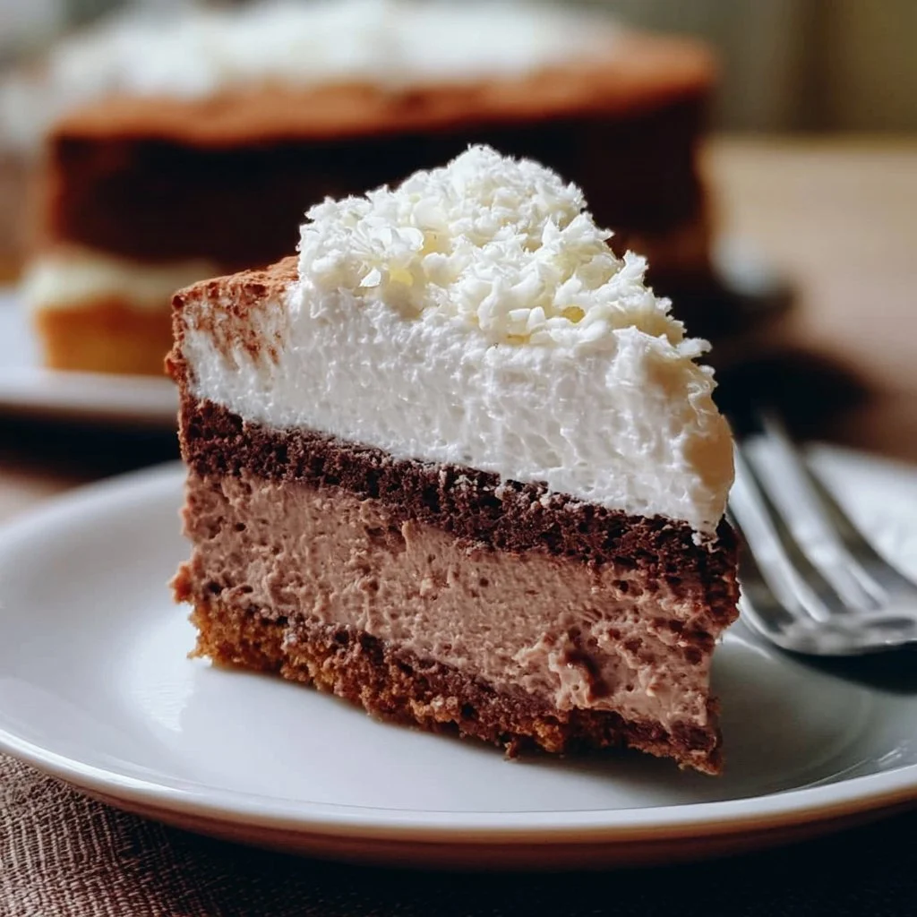 Torta Fredda al Mascarpone Doppio Cioccolato con cacao e decorazioni di cioccolato