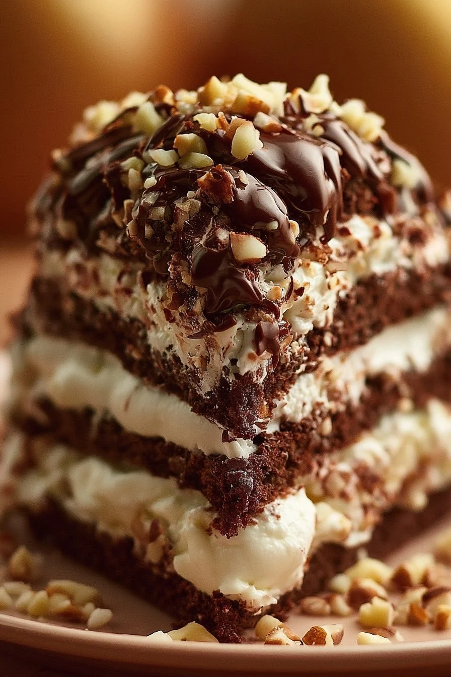 Torta Gelato Pan di Stelle variegata alla Nutella e Panna