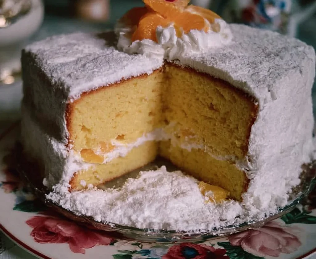 Fetta di Torta Paradiso su un piatto decorato