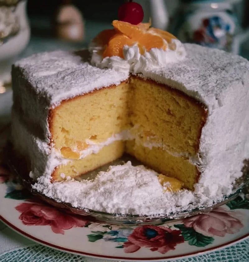 Fetta di Torta Paradiso su un piatto decorato