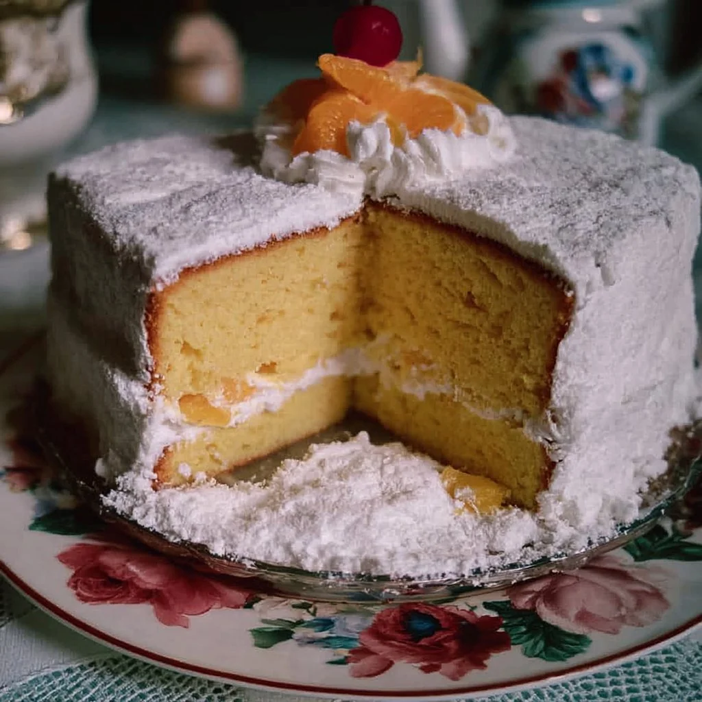 Fetta di Torta Paradiso su un piatto decorato