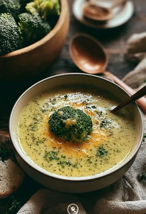 Zuppa di broccoli e cheddar cucinata in una pentola