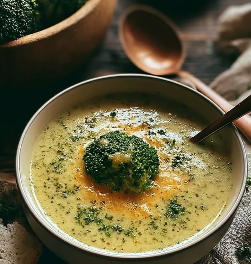 Zuppa di broccoli e cheddar cucinata in una pentola