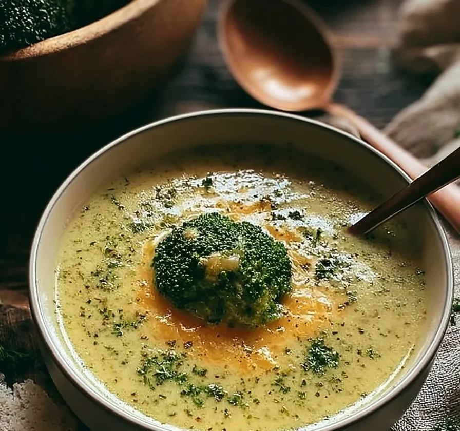 Zuppa di broccoli e cheddar cucinata in una pentola
