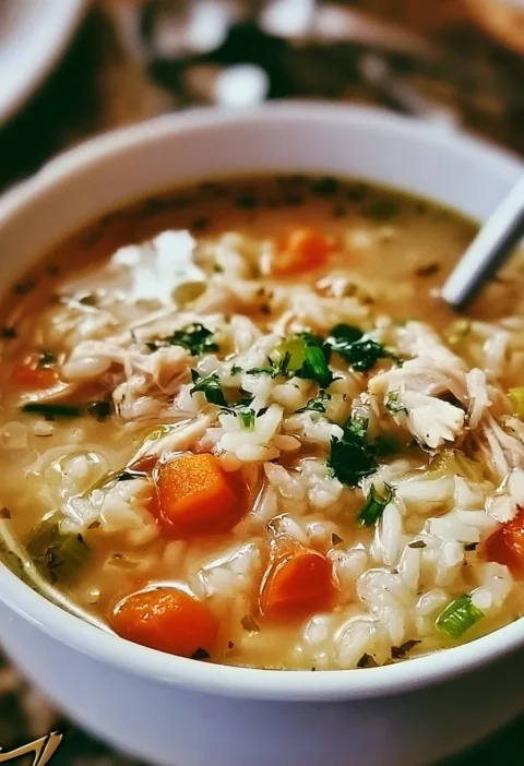 Zuppa di pollo e riso cucinata nella Crock Pot