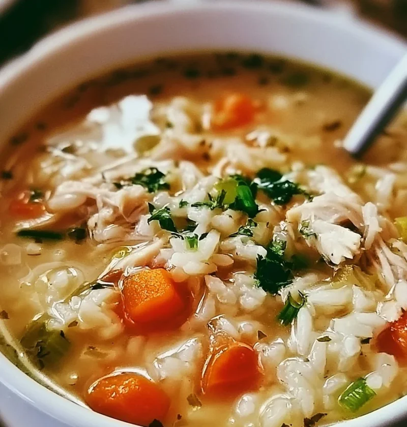 Zuppa di pollo e riso cucinata nella Crock Pot