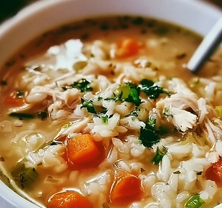 Zuppa di pollo e riso cucinata nella Crock Pot