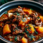 Stufato di agnello e verdure a radice in stile irlandese