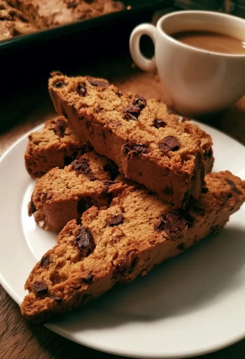 Biscotti con dattili, tahini e cioccolato appena sfornati