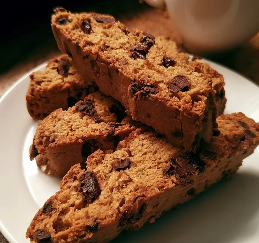 Biscotti con dattili, tahini e cioccolato appena sfornati