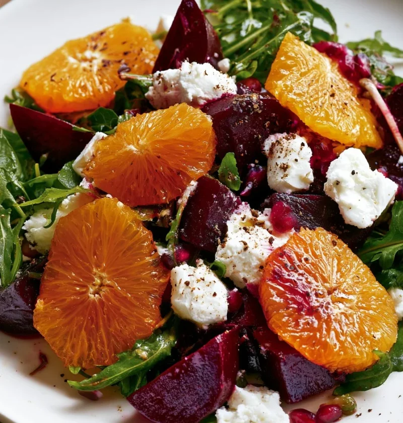 Insalata di Barbabietola con arancia e formaggio di capra