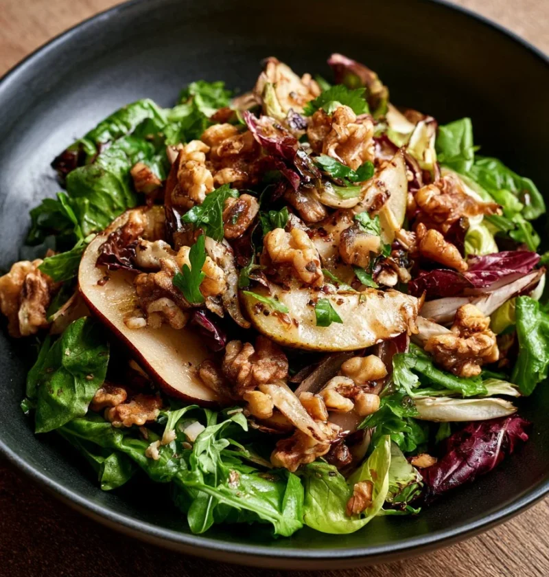 Insalata di Pere, Cicoria e Noci - un piatto fresco e salutare
